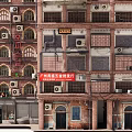 Guangzhou Commercial Street With Red Brick Buildings Air Conditioners And Hardware Wholesale Store