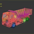 Yellow Dump Truck Model on Gray Surface With Clear Reflection and Detailed Design