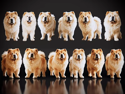 2D Pet Dog Pet Pine Lion Small Pet Dog Home Pet 3d model