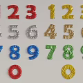 Colorful Number Balloon Wall Decor With Vibrant Red Yellow Blue Green Silver And Gold Colors