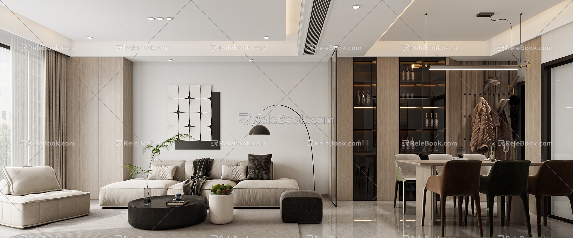 modern living room 3d model