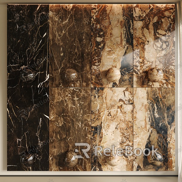 Marble Texture Wall Panel Stone Jazz White Landscape Stone Background Wall Stone Wall Panel model