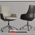 Modern Office Chair With Leather Upholstery Swivel Metal Base And Two Tone Design
