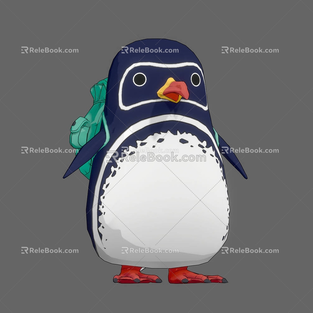 Cartoon Penguin Cartoon Anime Manga Penguin Animal Backpack Cute 3d model