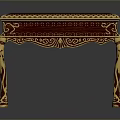 Classic Ornate Dining Table With Red Tabletop And Golden Carved Legs