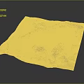 Square Shaped Terrain Mat With Brown Base And White Textured Topographic Design 3d model
