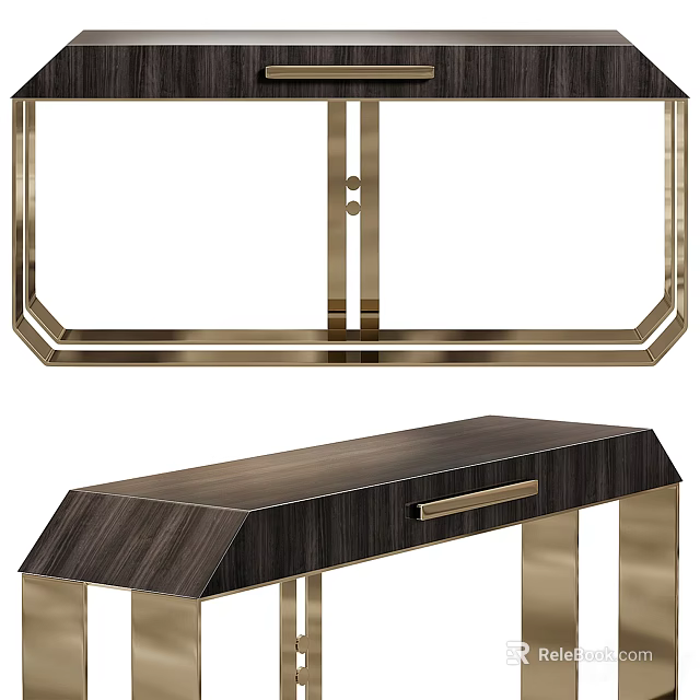 Modern Coffee Table Interior Design With Sleek Metal Frame And Wooden Top 3d model 