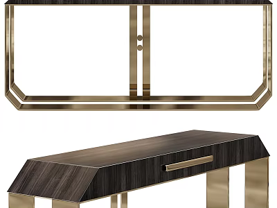 Modern Coffee Table Interior Design With Sleek Metal Frame And Wooden Top 3d model