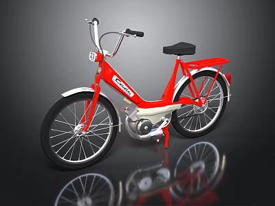 Red Classic COSMO Bicycle with Black Seat Silver Accents and Stylish Frame 3d model