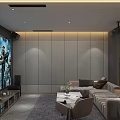 Home Theater Room Featuring Large Screen Halo Wars Game Display Comfortable Sofa And Projector Setup