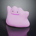 Cute Pink Blob Shaped Game And Movie Character With Smiling Face Design