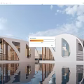 Modern Boutique Guesthouse Architecture On Water With Curved Design And Large Windows