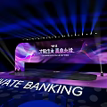 Private Banking Event Stage With Modern Lighting And Professional Backdrop Design 3d model
