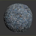 Blue Decorative Sphere Made With Small Glass Fragments And Shiny Surface Details