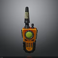 Orange and Black Toy Walkie Talkie With Green Circular Button Antenna And Numeric Keypad