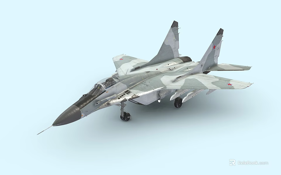 Camouflage Military Fighter Jet With Twin Tail Fins Pointed Nose And Sleek Design 3d model 