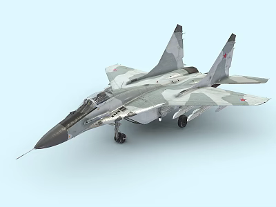 Camouflage Military Fighter Jet With Twin Tail Fins Pointed Nose And Sleek Design 3d model