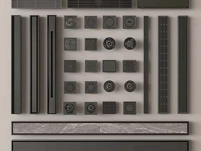 Modern Different Types Of Ventilation Grilles And Decorative Panels 3d model