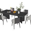 Modern Dining Table and Chair Combination 3d model