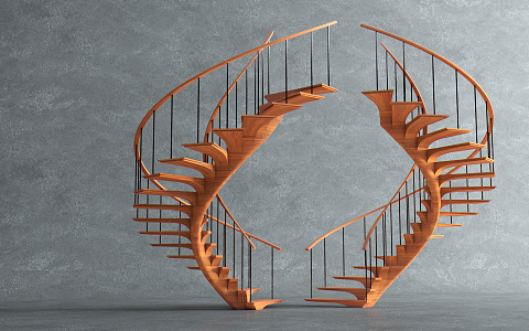 modern revolving staircase 3d model