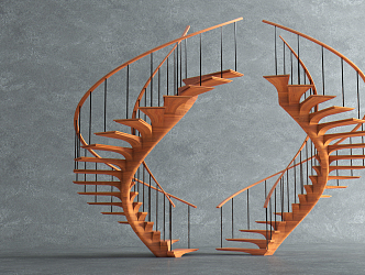 modern revolving staircase 3d model