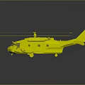 Black Orange Red Helicopter with Rotors Fuselage Landing Gear and Detailed Design