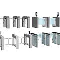 Public Facilities Turnstile Access Control Systems With Different Designs And Security Features 3d model