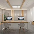 Modern Elegant Public Office Space With Minimalist Design And Comfortable Workstations