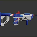 NASA Themed Toy Gun Design With Blue White Red Colors And Logo