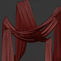 White Sheer Curtains with Lightweight Flowing Design for Home Interior Decor 3d model