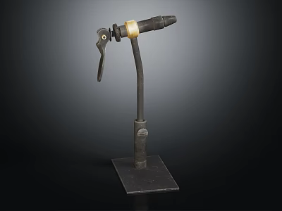 Vintage Metal Weapon Featuring Stable Base Stand Adjustable Handle And Classic Design 3d model