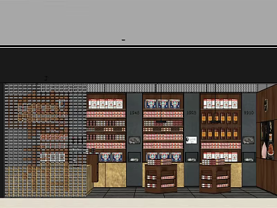 Well Organized Specialty Store With Multiple Shelves And Various Product Displays 3d model