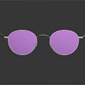 Fashionable Silver Frame Sunglasses With Purple Lenses And Black Temple Design