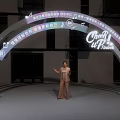 Chef & Friends Event Entrance With Food Music Party Lighting And Music Notes
