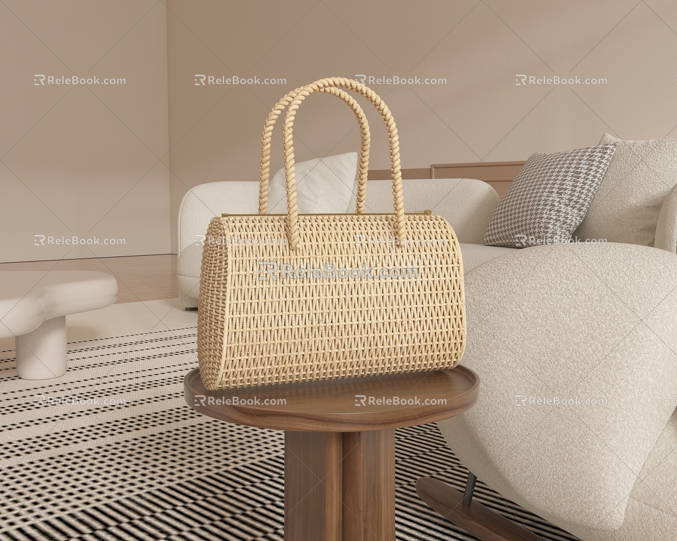 Straw bag ladies bags luggage accessories 3d model