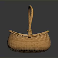 Stylish Orange Handwoven Storage Basket With Woven Handle For Home Use