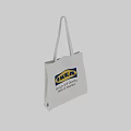 IKEA White Canvas Tote Bags Featuring Blue Yellow Logo And Design Quality Text