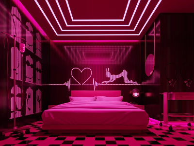 Modern Room Hotel Sexy Theme Room 3d model Modern Room Hotel Sexy Theme Room 3d model