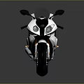 Sleek White And Black Sport Motorcycle With Streamlined Design And Windshield