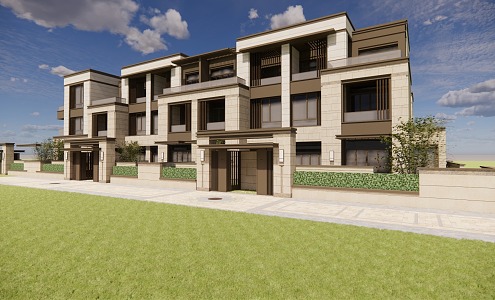 New Chinese Townhouse 3d model