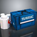 Practical Daily Living Supplies With Blue Storage Box And White Containers
