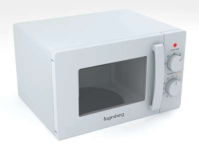 Logik White Microwave Oven With Knob Controls And Transparent Window Kitchen Appliance 3d model