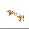 Heavy Duty Industrial Yellow Gantry Crane With Metal Frame Structure And Movable Wheels