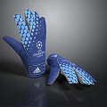 Adidas Champions League Blue Football Goalkeeper Gloves With Polka Dot Pattern