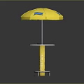 Yellow GoShade Outdoor Parasol With Round Table For Sun Protection Use