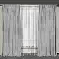 Modern Gray Floor Length Textured Curtains For Home Interior Window Design