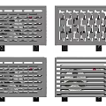 Various Modern Air Conditioner Fan Designs With Metal Grille And Efficient Cooling