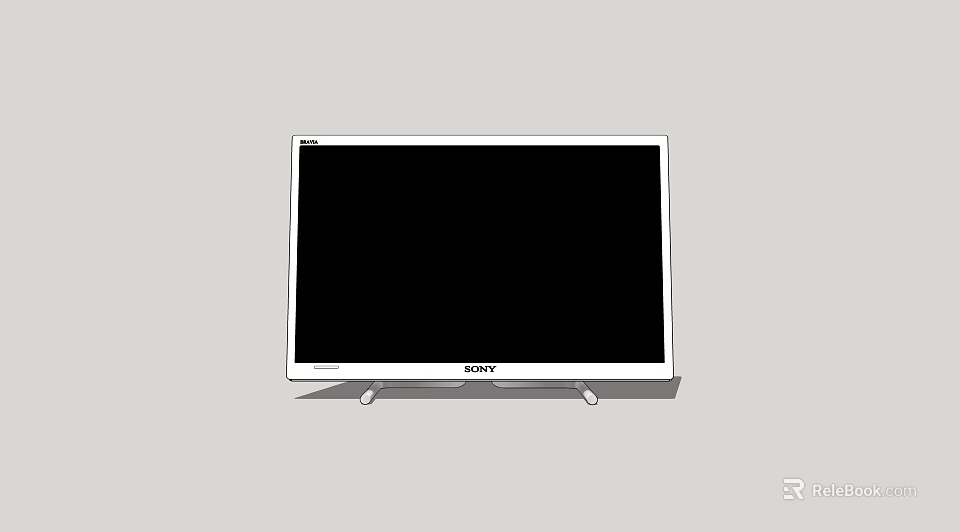 Sleek Sony Television With Black Screen White Frame And Stand Design 3d model