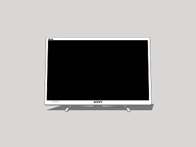 Sleek Sony Television With Black Screen White Frame And Stand Design 3d model