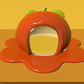 Cute Red Tomato Shaped Photo Spot With Dripping Base And Yellow Background